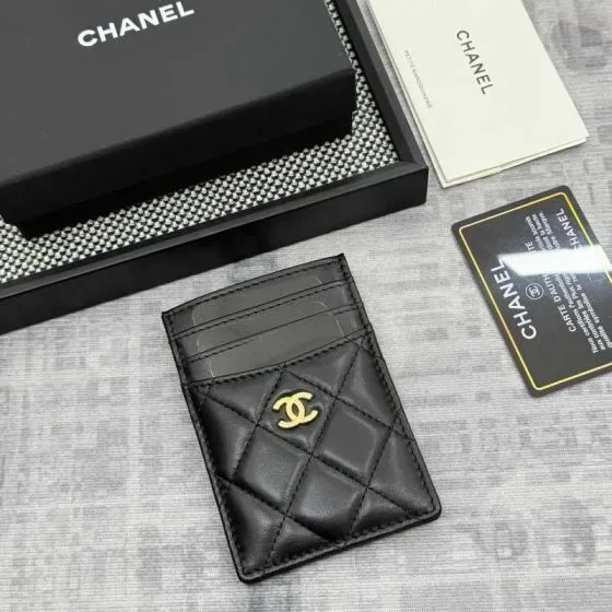 Chanel Quilted Cc Card Holder Black Card Holder