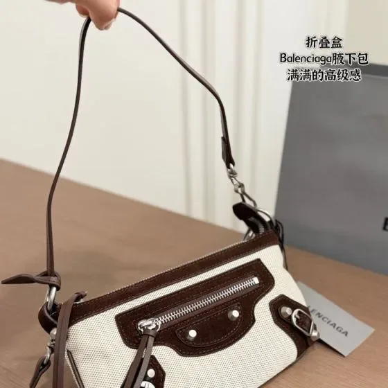 Balenciaga Le Cagole Mini Shoulder Bag Beige Brown Shoulder Bag