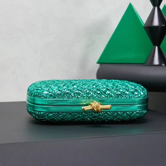 Bottega Veneta Knot Clutch Emerald Verde Clutch