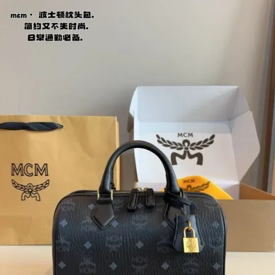 MCM Boston Bag Black Top Handle