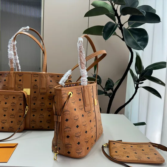 MCM Toni Visetos Top Shopper Cognac/Brun Shoppertasketur