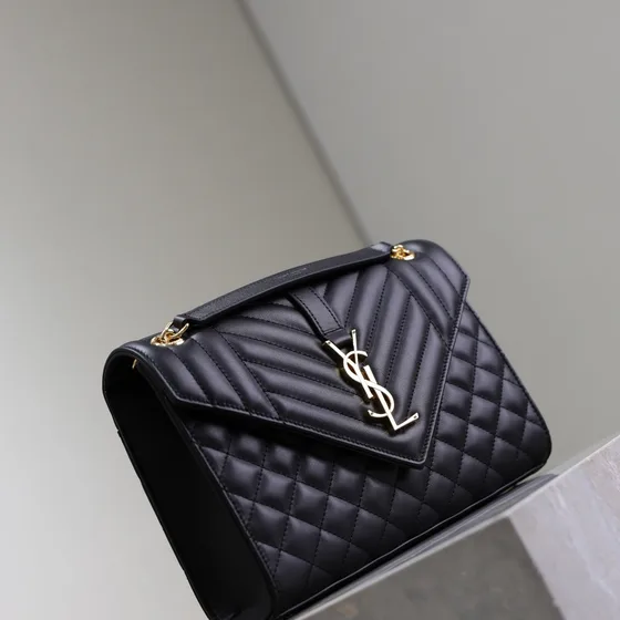 YSL Envelope Quilted Pelle Borsa a spalla Nero Borsa a spalla