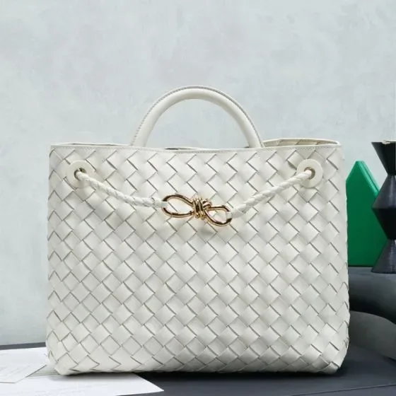 Bottega Veneta Andiamo Bag White Tote Bag