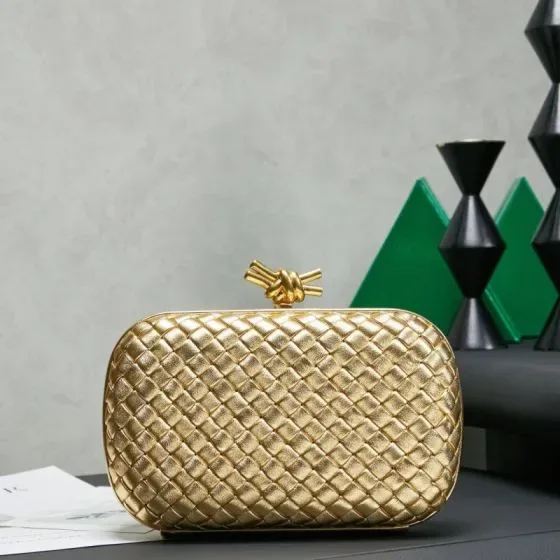 Bottega Veneta Knot Clutch Gold Clutch