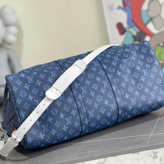 Louis Vuitton Keepall Bandouli re 50 Blue Monogram 50 travel