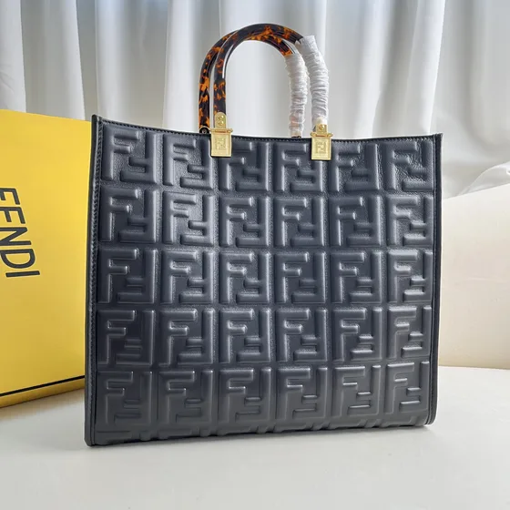 Fendi Sunshine Shopper Tote Nero Borsa tote