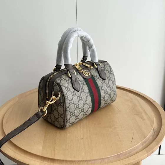Gucci Ophidia Gg Mini Tophåndtak Bag Beige Ebony Tophåndtak