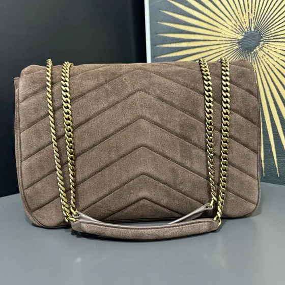 YSL Cassandre Envelope Chain Bag Marrón Crossbody