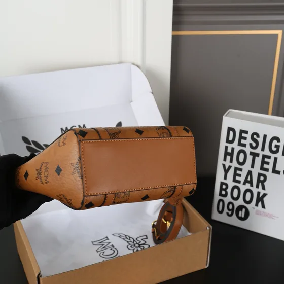 MCM Mini Toni Shopper Cognac Top Handle