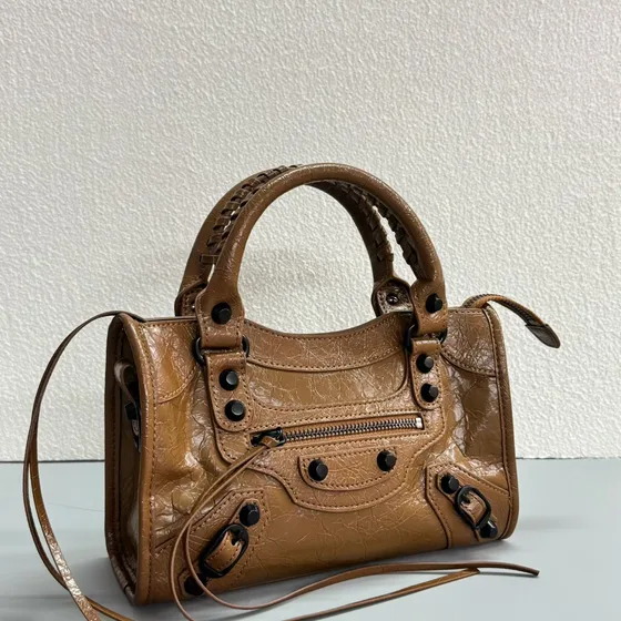 Balenciaga Le Cagole Mini Top Handle Bag Brown Top Handle