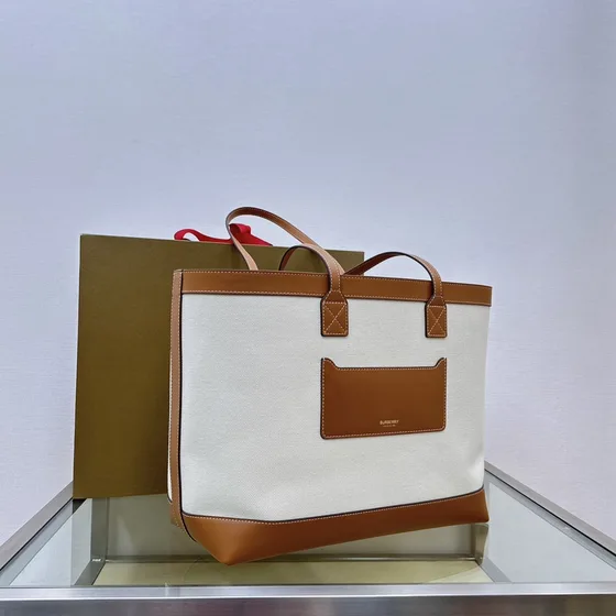 Burberry Heritage Borsa tote Bianco/Marrone Borsa tote