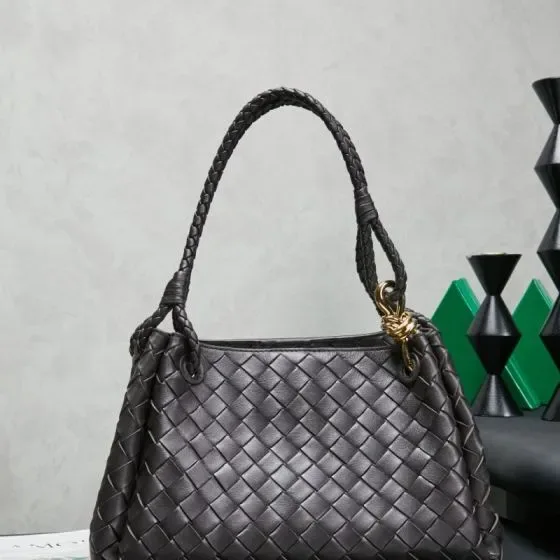 Bottega Veneta Parachute Bag Dark Grey Shoulder Bag