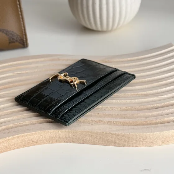 YSL Monogram Card Holder Dark Grün Card Holder
