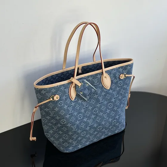 Louis Vuitton Neverfull Blue Tote Bag