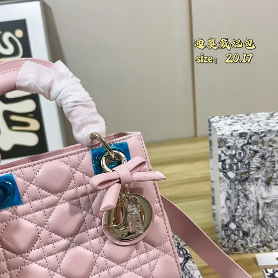 Dior Lady Dior Rosa 20*17cm Manico
