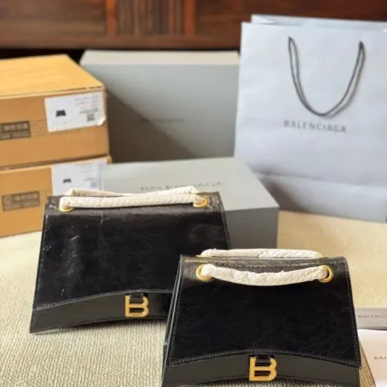 Balenciaga Crush Sling Bag Black Shoulder Bag