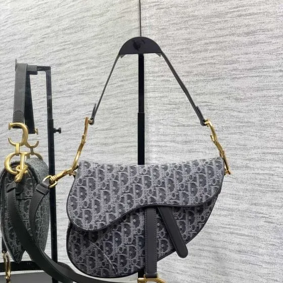 Dior Saddle Bag Gray Shoulder Bag