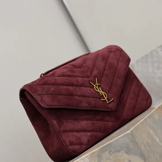 YSL Cassandre Envelope Chain Bag Bordo Omuz çantası