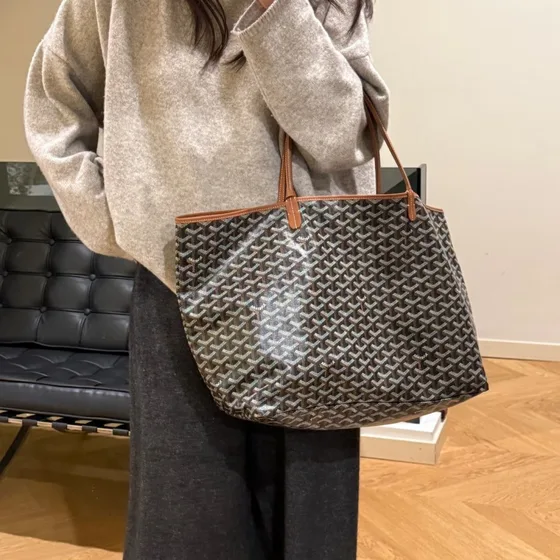 Goyard Saint Louis Gm Black Brown Tote Bag