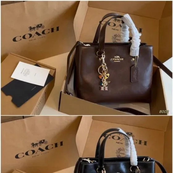 Coach Brown Black Tote Bag