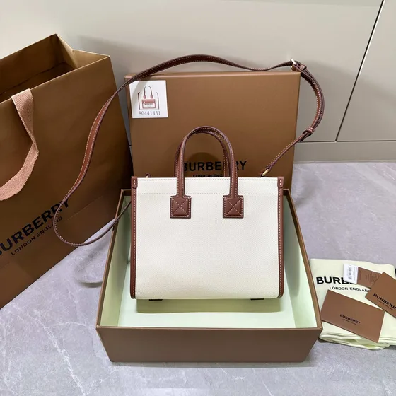 Burberry Mini Freya Tote Bej/Kahverengi Tote çanta