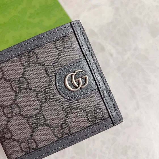 Gucci Ophidia Gg Bi-Fold Portefeuille Gris Portefeuille
