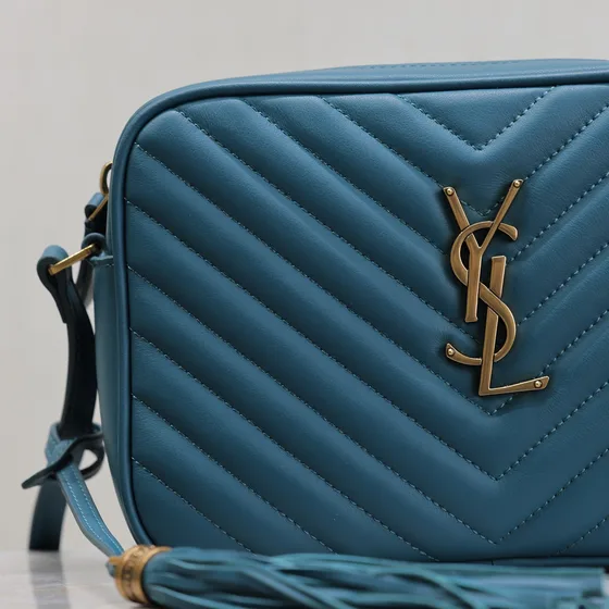 YSL Lou Camera Bag Teal Blå Crossbody