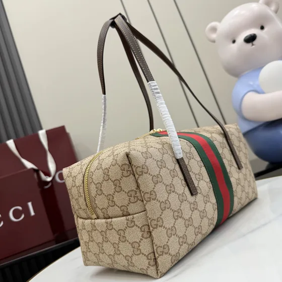 Gucci Ophidia Gg Medium Bovenhandgreep Bag Beige Ebony Bovenhandgreep