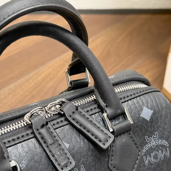 MCM Ella Boston Black Top Handle