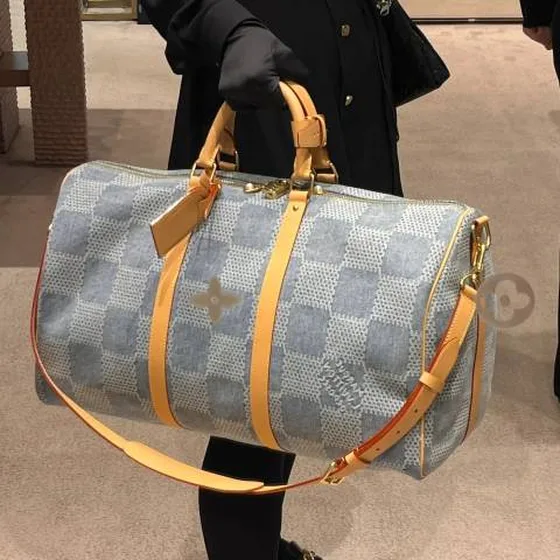 Louis Vuitton Keepall Bandouli re 50 Blue Denim Monogram 50 travel