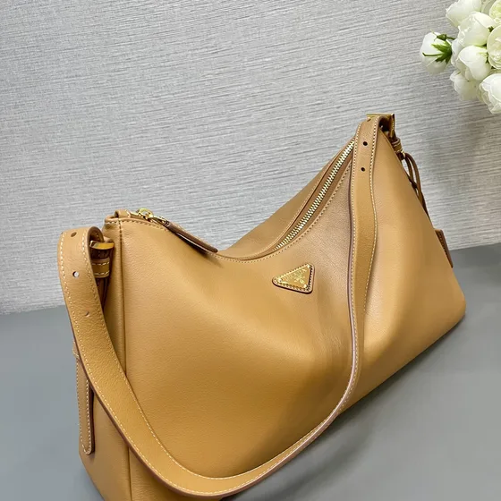 Prada Leather Shoulder Bag Caramel Brown Shoulder Bag