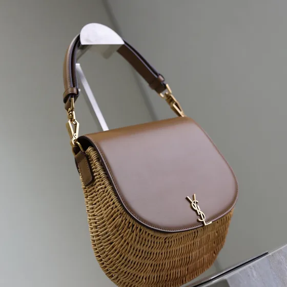 YSL Saint Laurent Rafia Shoulder Bag สีน้ำตาล Shoulder Bag