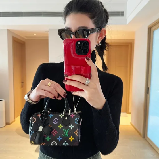 Louis Vuitton Keepall Black Multicolor Shoulder Bag