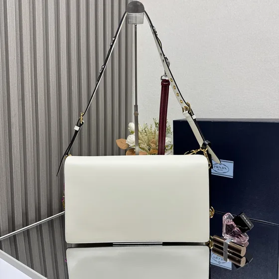 Prada Prada Sound Shoulder Bag With Charms White Shoulder Bag