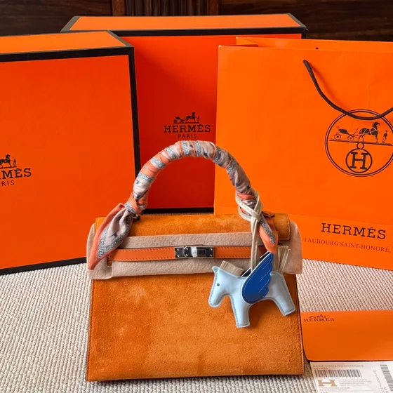 Hermes Kelly Tím Top Handle