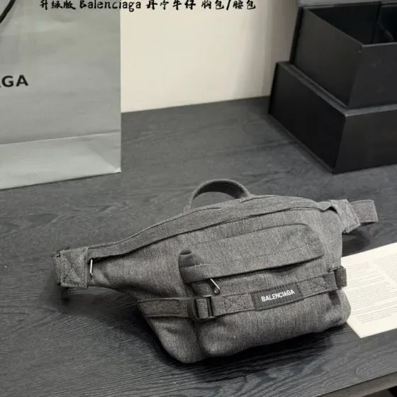 Balenciaga Denim Belt Bag Heather Grey Belt Bag