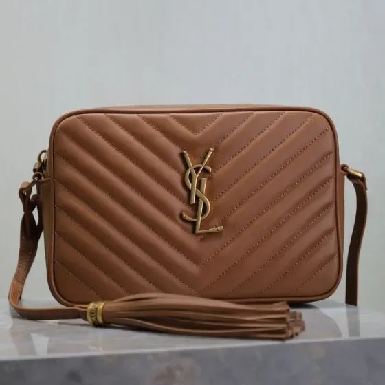 YSL Lou Camera Bag Caramel Brown Crossbody
