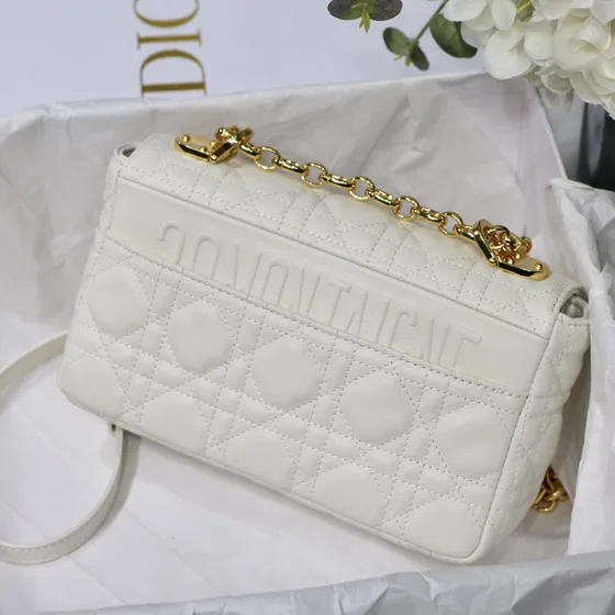 Dior Dior Caro สีขาว Shoulder Bag