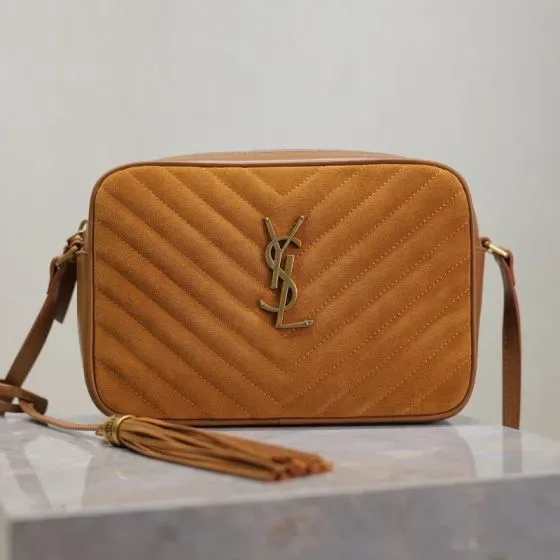 YSL Lou Camera Bag Caramel Brown Crossbody