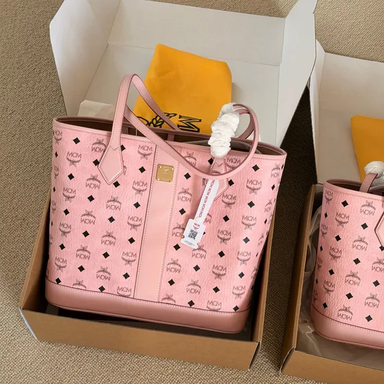MCM Toni Visetos Shopper Tote Soft Rosa 30*25cm Bolso tote