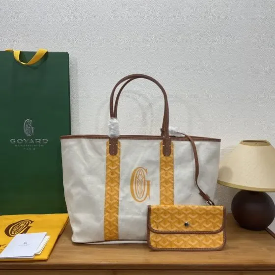 Goyard Saint Louis Yellow White Tote Bag