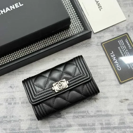 Chanel Boy Black Card Holder