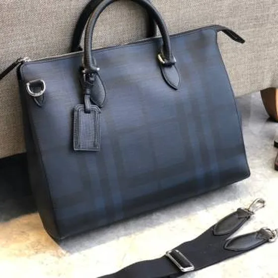 Burberry Briefcase Navy Check 40x30x9cm business