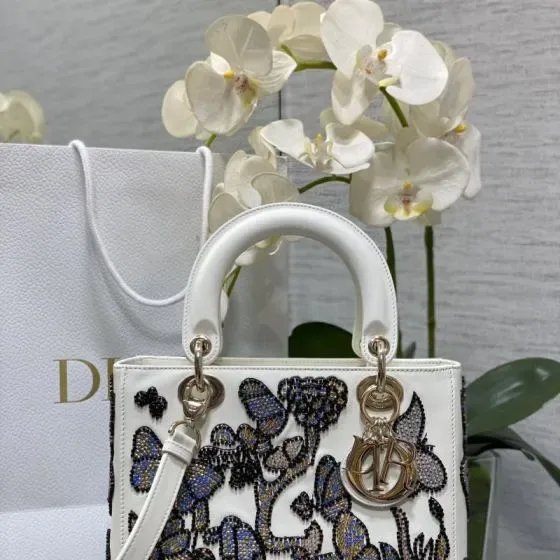 Dior Lady Dior White Top Handle