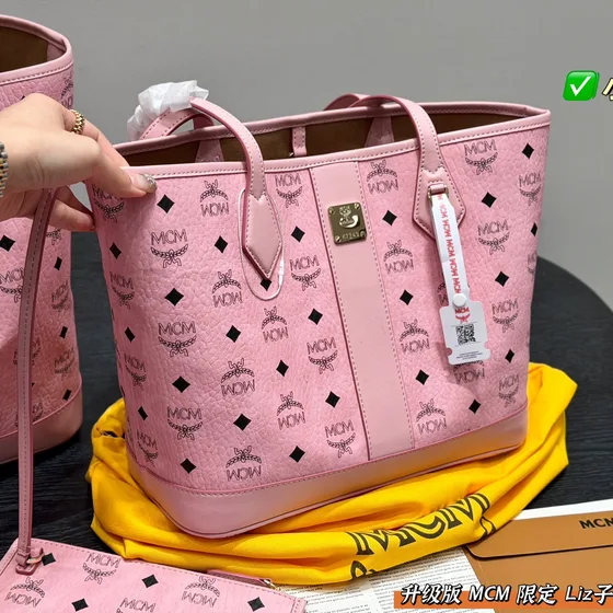 MCM Liz Reversible Shopper Rosa Borsa tote