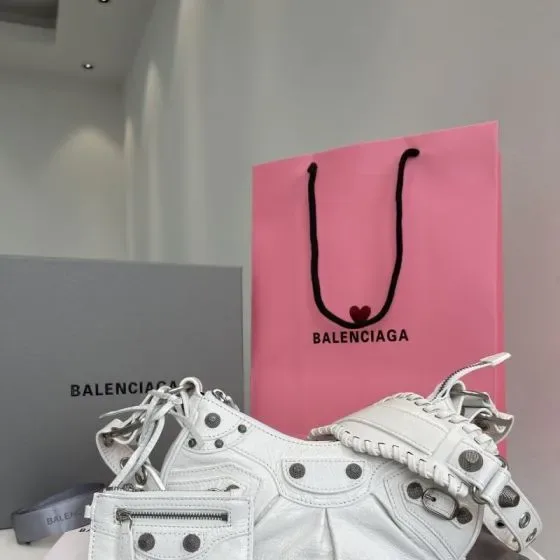 Balenciaga Le Cagole White Shoulder Bag