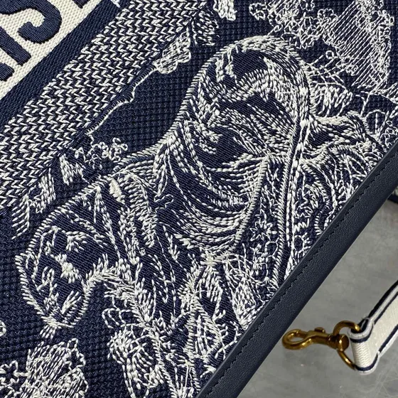 Dior Book Tote Marinblå Blå Kass