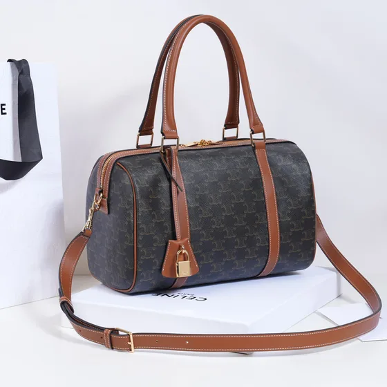 Celine Triomphe Boston Bag Marrón Asa superior
