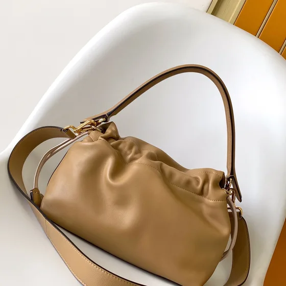 Fendi Mamma Baguette Beige Shoulder Bag