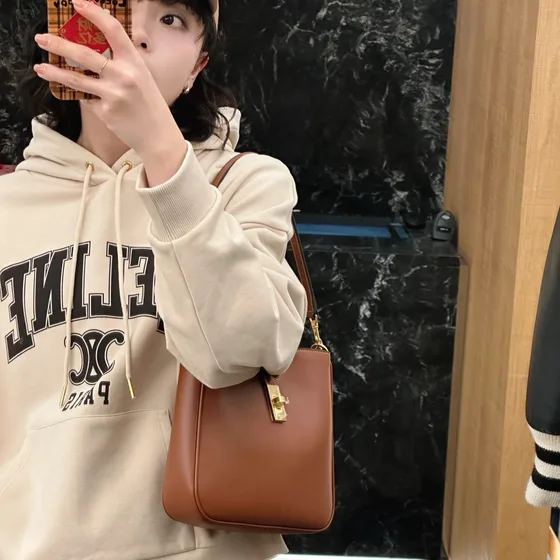 Celine Camille 16 Soft Brown 24cm Shoulder Bag